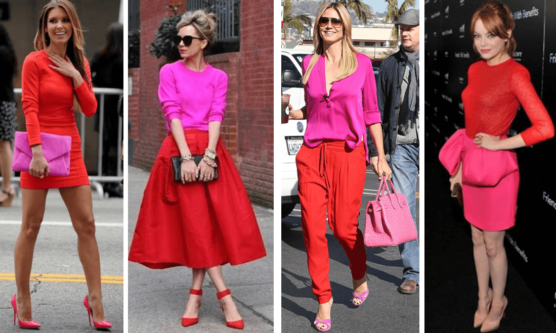 Famosas apostam em looks rosa e vermelho: Inspire-se nessa tendência!